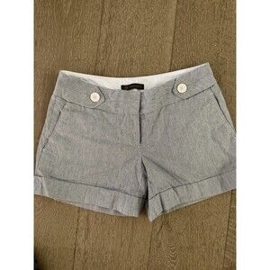 Outback Red Womens Juniors Shorts Black & White Pinstripe Buttons Stripe Size 4